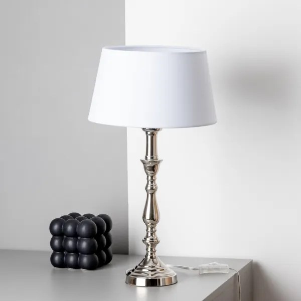 Brilagi - Lampada da tavolo CERIA 1xE27/60W/230V Ø 25 cm cromo lucido/bianco