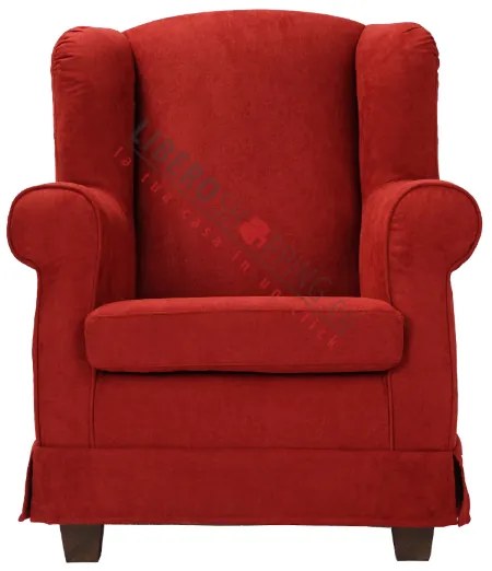 Poltrona imbottita BERGERE in tessuto sfoderabile Bordeaux