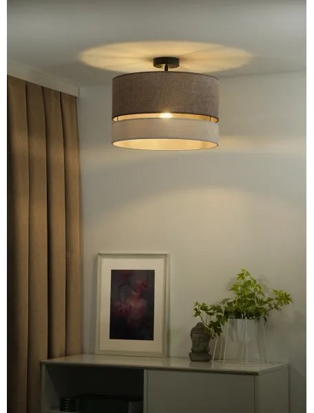 Duolla - Lampadario a plafone DOUBLE 1xE27/15W/230V diametro 40 cm marrone/grigio