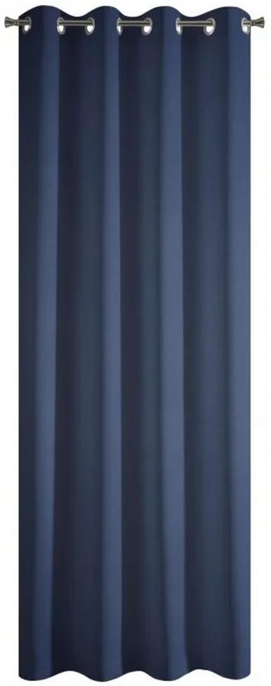 Tende decorative blu scuro con anelli di metallo circolari per appenderla 175 cm