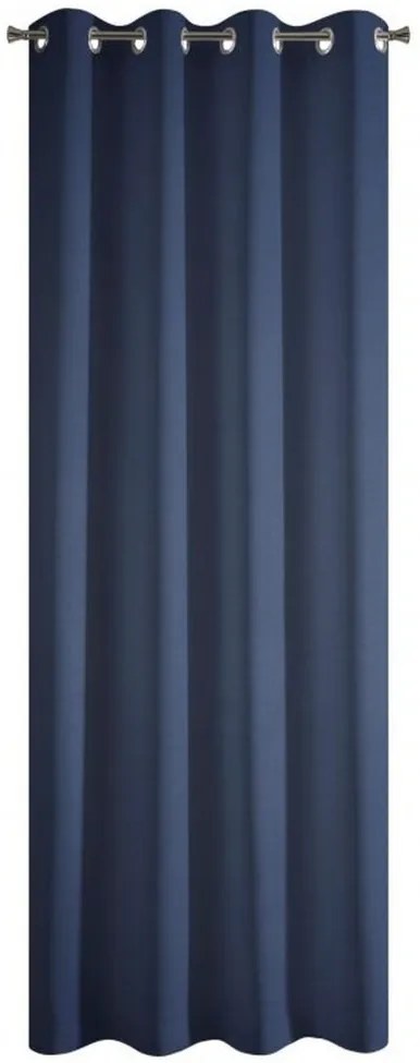 Tende decorative blu scuro con anelli di metallo circolari per appenderla Lunghezza: 250 cm