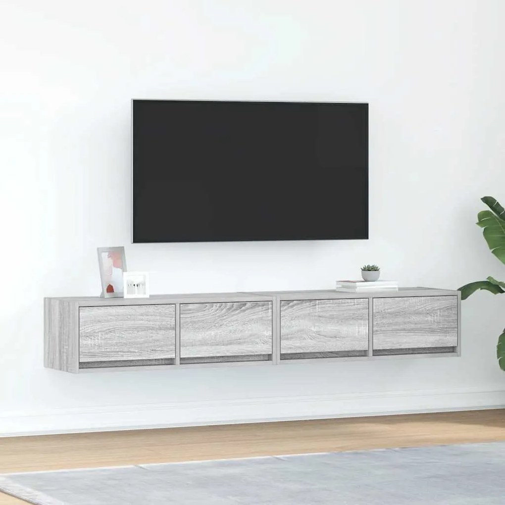 Mobili Tv 2pz Grigio Sonoma 80x31x25,5 Cm Legno Multistrato /