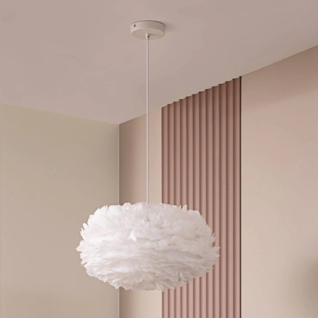 Lampada a sospensione Lindby Heven, Ø 50 cm, bianco, plastica, E27