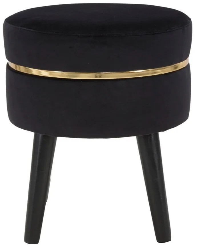 Sgabello imbottito nero Paris, ⌀ 35 cm - Mauro Ferretti