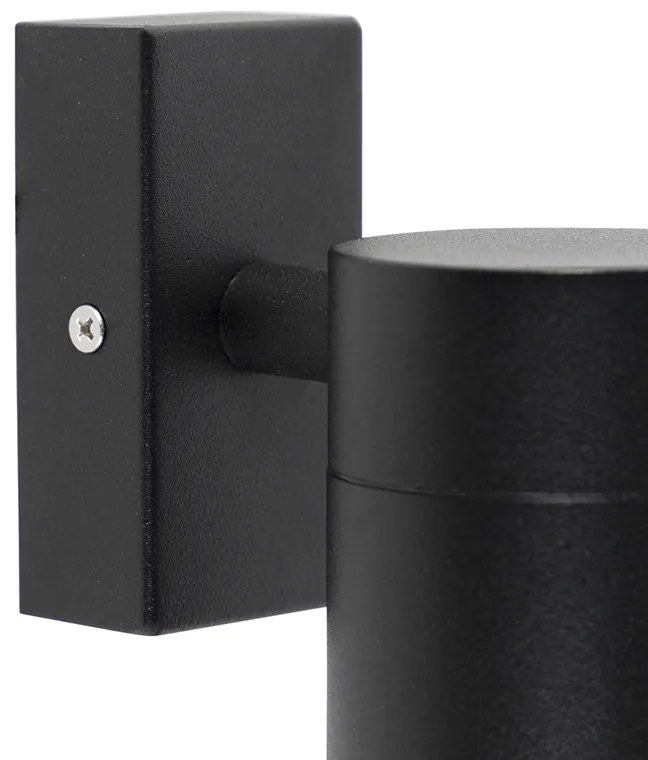 Set di 2 lampade da parete per esterni in acciaio inox nero IP44 - Solo