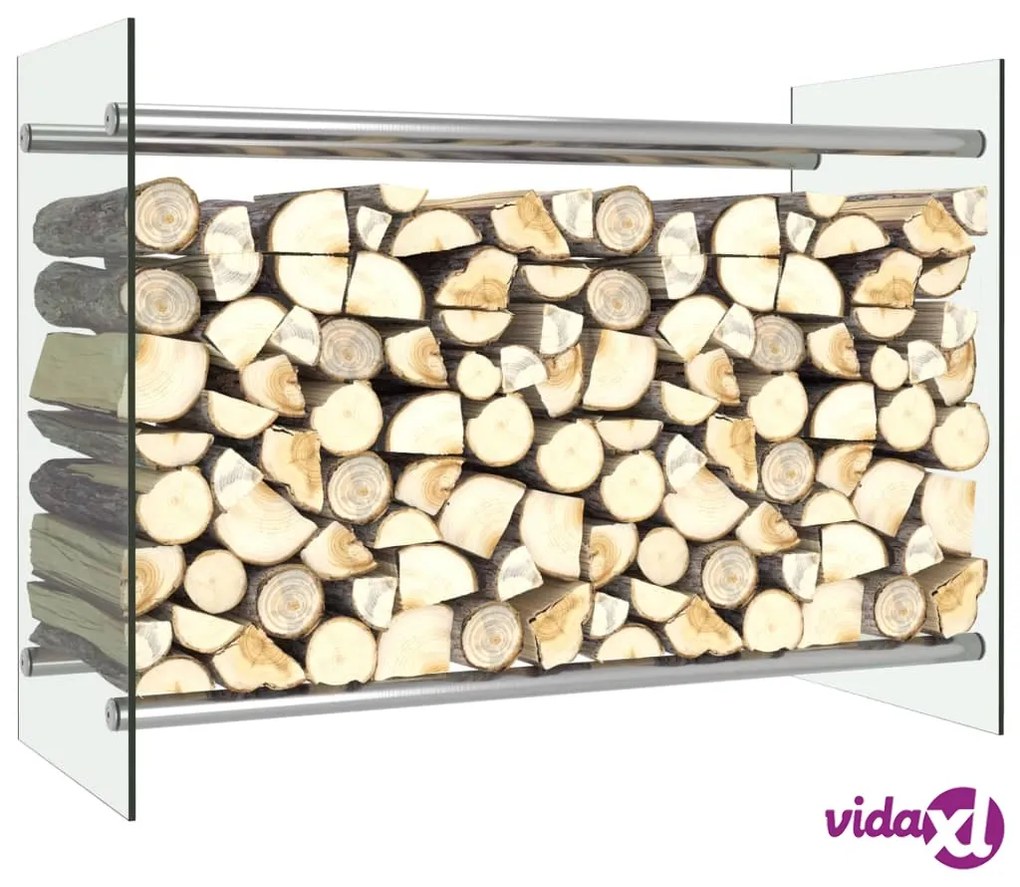 vidaXL Porta Legna Trasparente 80x35x60 cm in Vetro