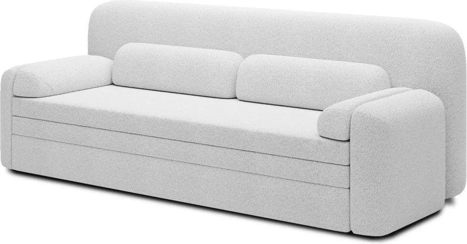 Divano bianco allungabile/con contenitore e rivestimento in bouclé 236 cm Elioss – ELTAP