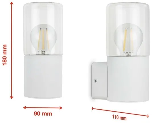 Briloner 320506TF - Applique da esterno 1xE27/12W/230V IP44 bianco