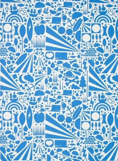 Tapete gravity von Ferm Living - blue/ white