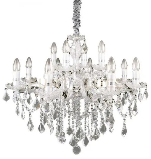 Florian lampadario a sospensione in vetro e cristallo molato cromo ...