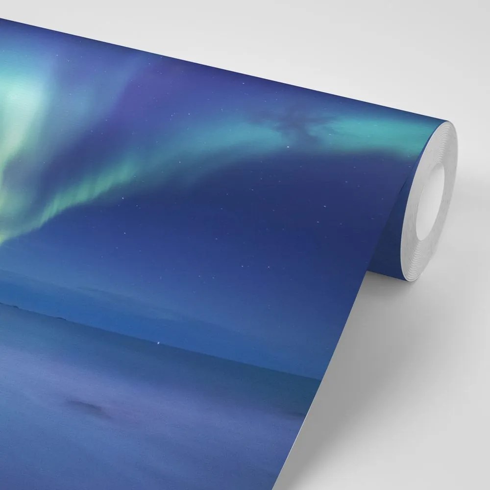 Carta da parati autoadesiva – Aurora boreale sull'oceano
