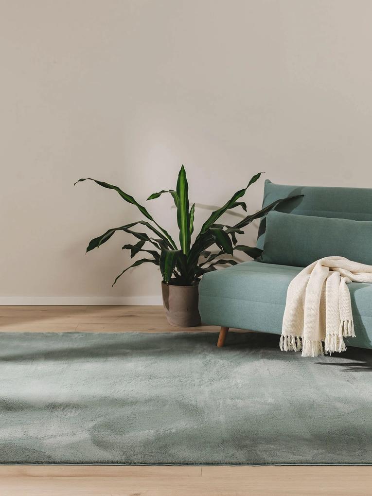 benuta Basic Tappeto di pelliccia Furry Verde 120x170 cm - Tappeto design moderno soggiorno