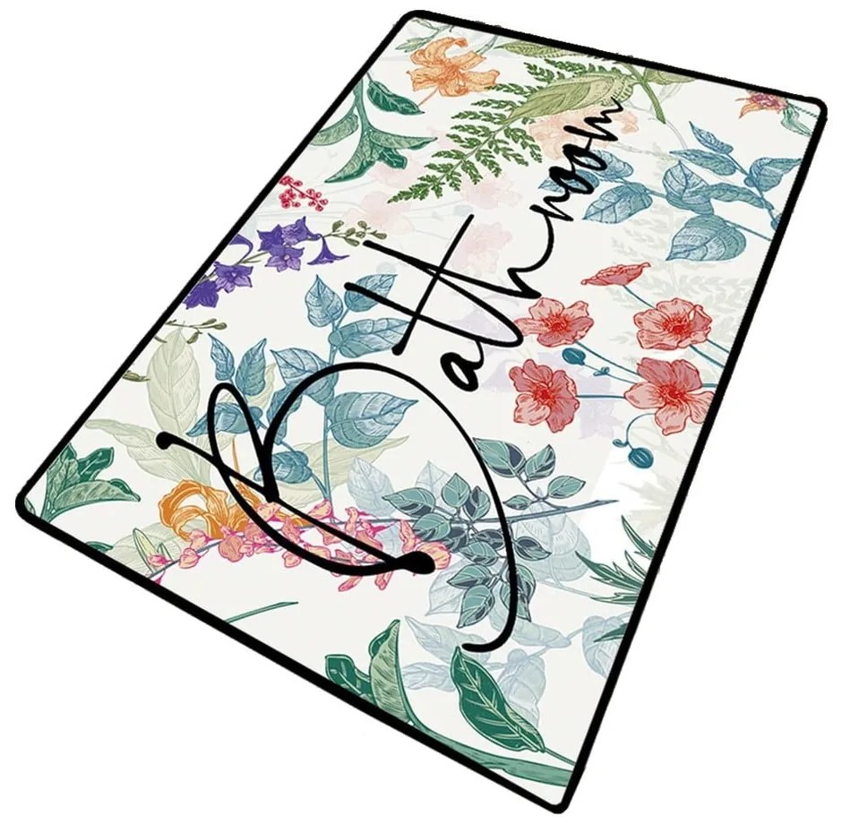 Tappetino da bagno 70x120 cm Green In Flower - Foutastic