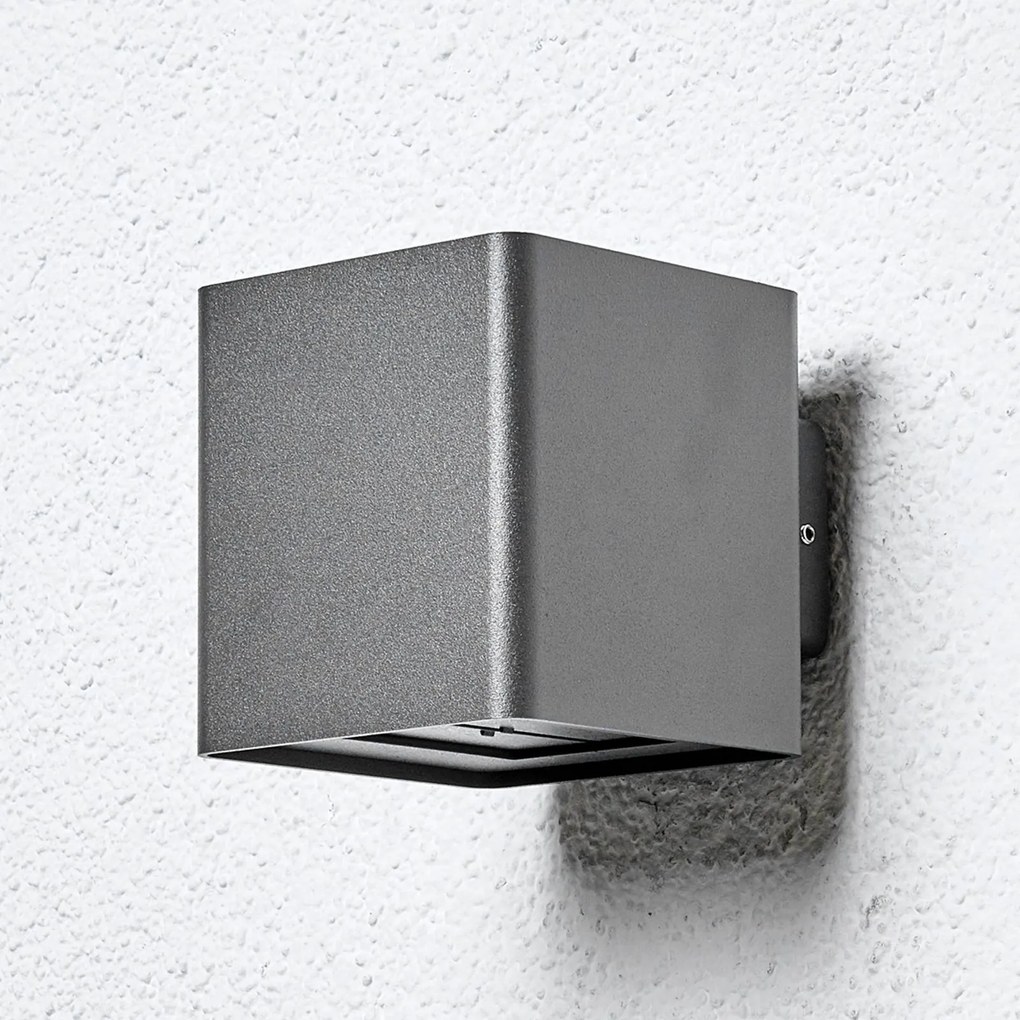 Lucande Applique da esterni LED Aaron, antracite, IP54, up/down