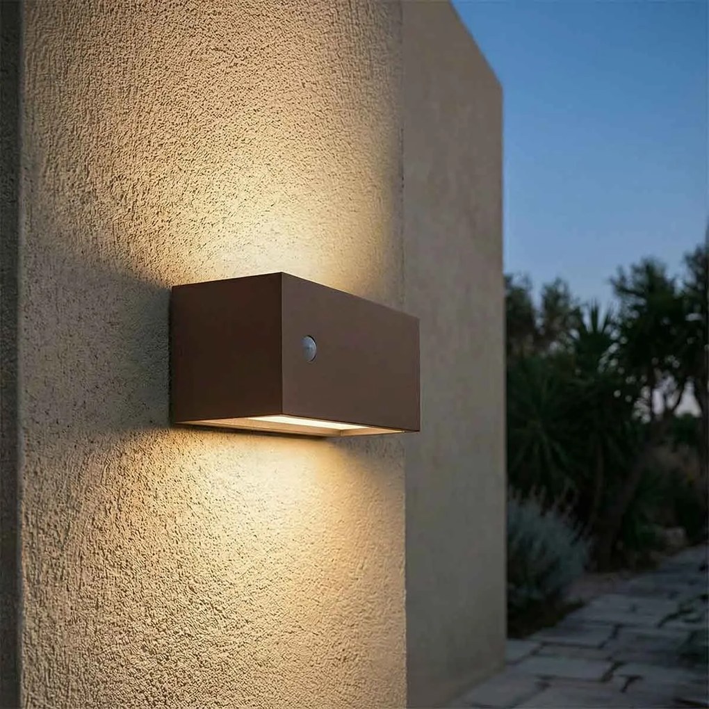 Applique BAND con Sensore Movimento E27 per esterno IP65 - Corten