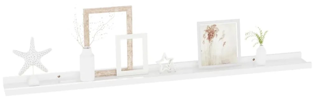 Mensole da parete 2 pz bianco lucido 100x9x3 cm