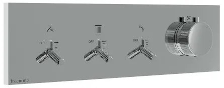 Treemme Watt RWIT2B94CC01 miscelatore termostatico incasso 3 uscite senza parte incasso cromo