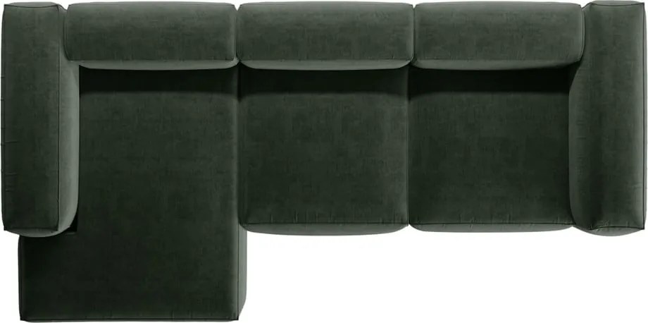 Divano angolare verde (con penisola a sinistra/con chaise lounge) Bergamo – Cosmopolitan Design