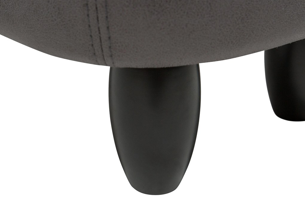 Pouf in tessuto similpelle grigio scuro ELEPHANT Beliani