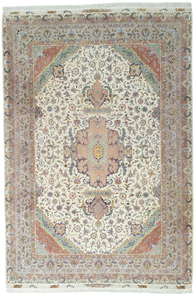 Tabriz Tappeto 360 x 250 Beige (Iran) Annodato A Mano