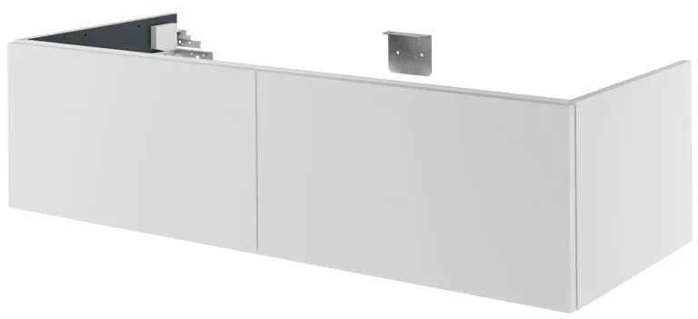 Mobile da bagno sospeso sotto lavabo L 120 x H 32 x P 48 cm bianco laccato, 2 cassetti SENSEA Neo