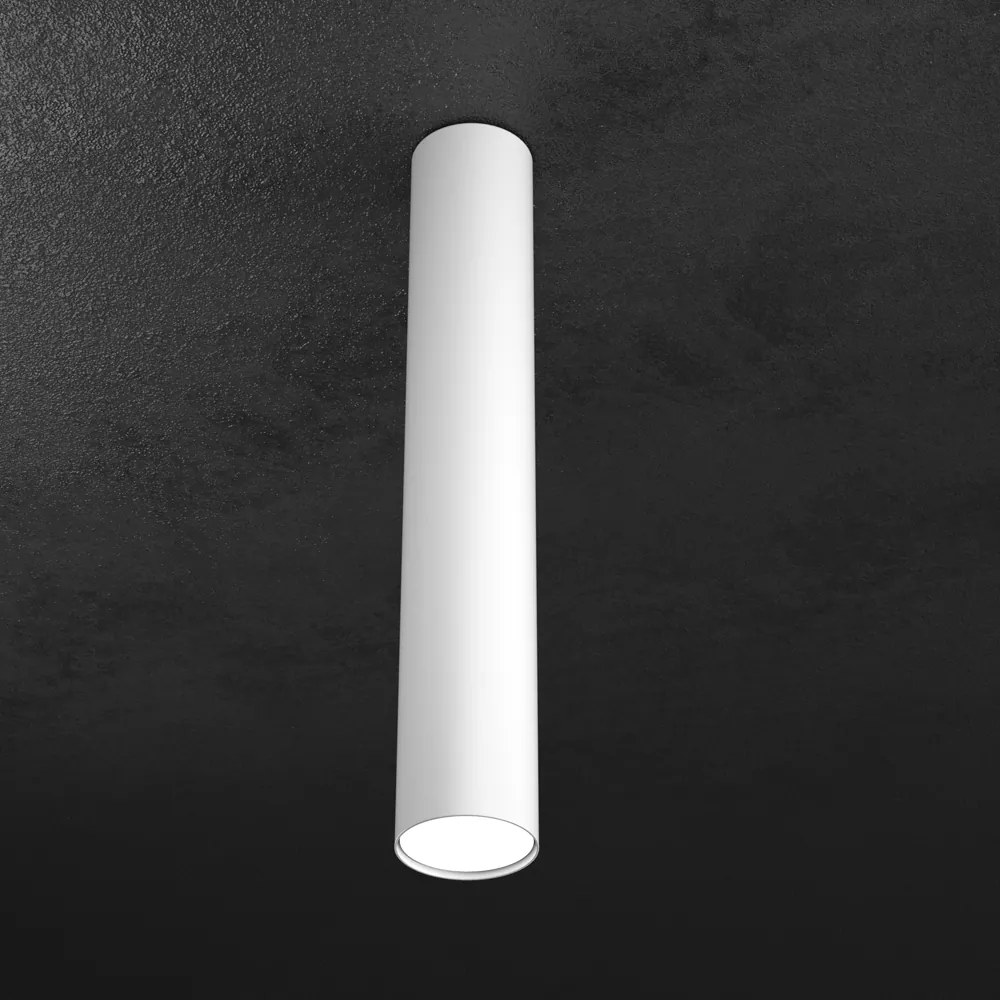 Plafoniera Moderna Cilindrica Shape Metallo Bianco 1 Luce Gx53 50Cm