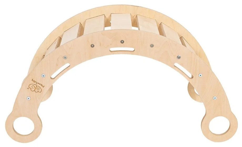 Arco a dondolo montessori di colore naturale in pino massiccio 39x75x38 cm Montessori – Meowbaby