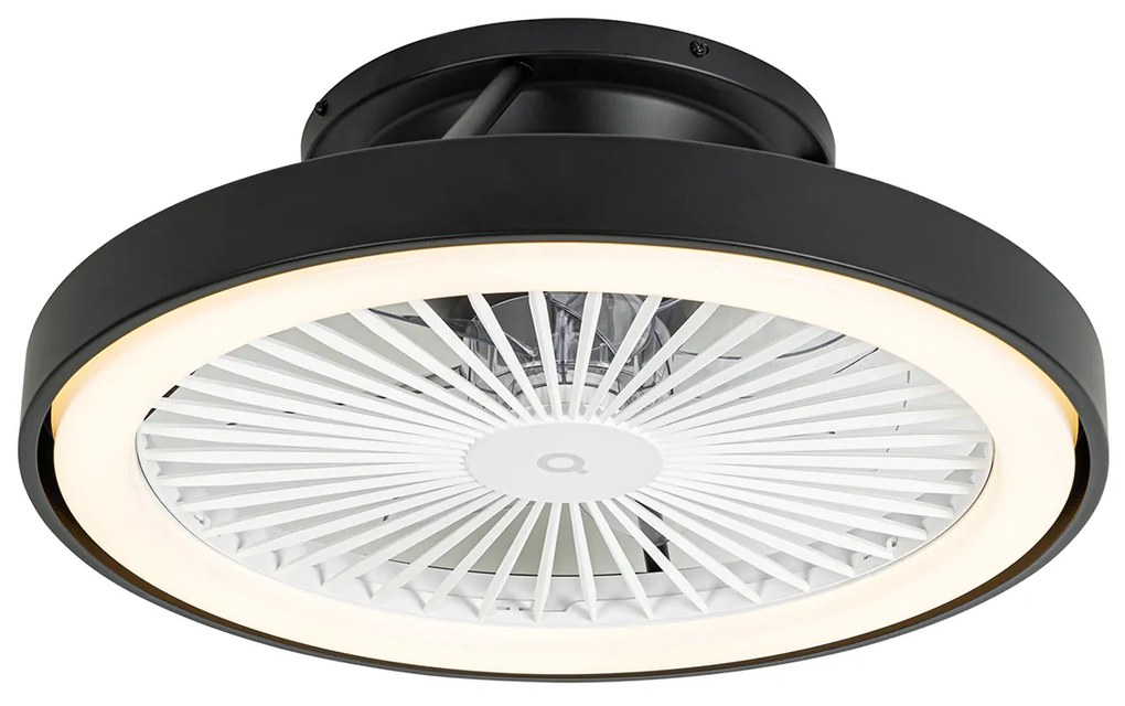 Ventilatore da soffitto intelligente nero incl. LED con telecomando - Dave