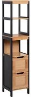 Mobile a Colonna per Bagno 30x30x144,3 cm in Legno MDF e Bamb