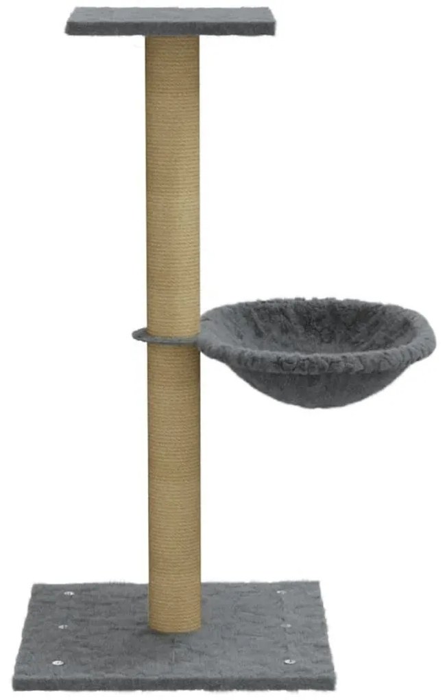 Albero per gatti con palo tiragraffi sisal grigio chiaro 74 cm