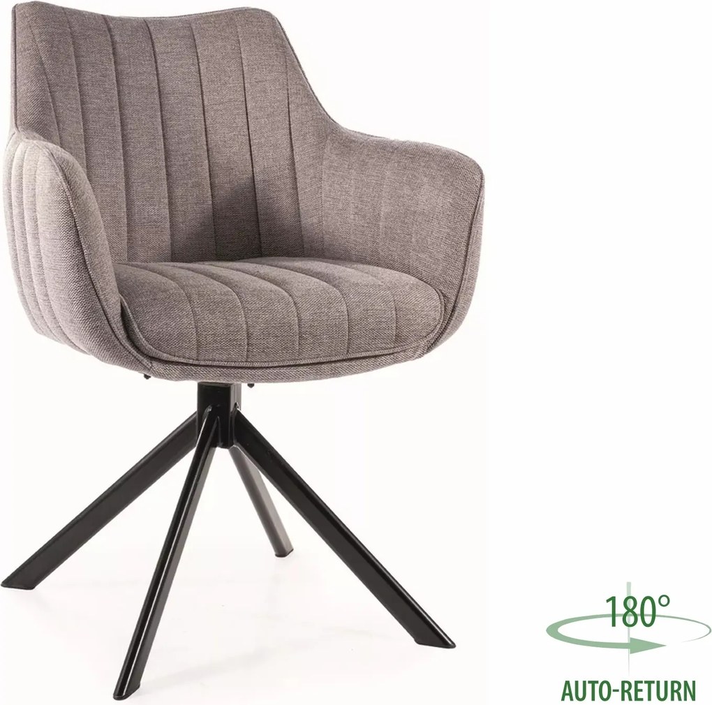 Sedia girevole Azalia Brego grigio chiaro – 61x44x86 cm