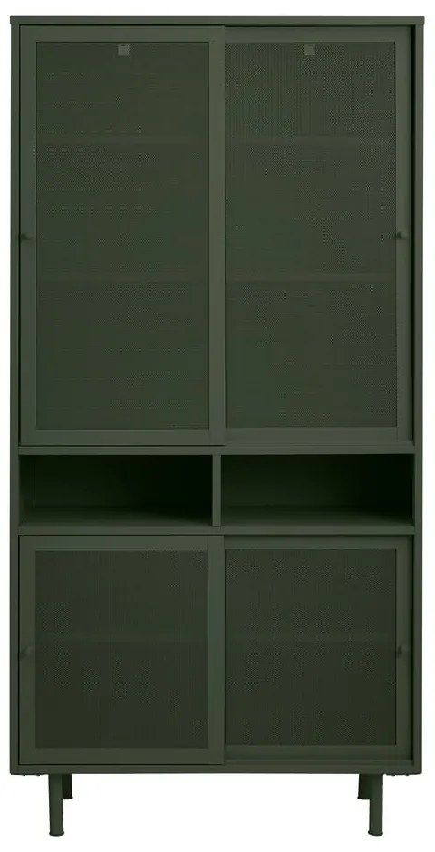 Armadietto verde scuro in metallo con porte scorrevoli 90x180x40 cm Veep – Unique Furniture