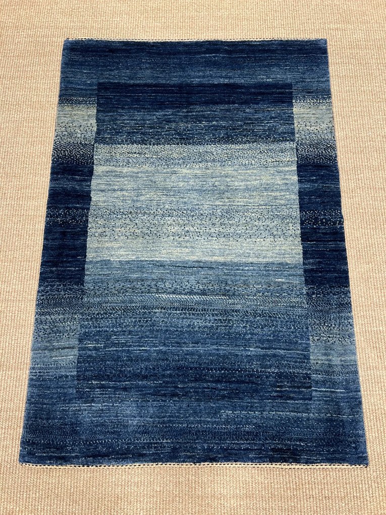 Loribaft Tappeto 120 x 80 Blu (Iran) Annodato A Mano