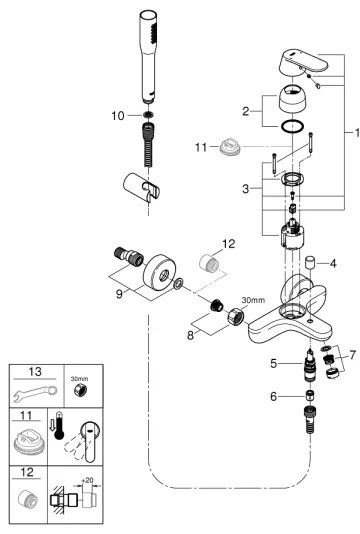 GROHE 32832000 - Miscelatore per vasca EUROSMART COSMOPOLITAN