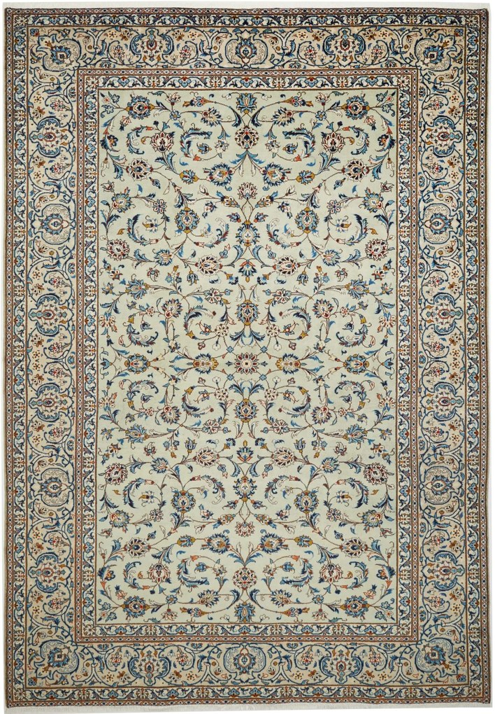 Kashan Tappeto persiano 350x240 Verde (Iran) Annodato A Mano