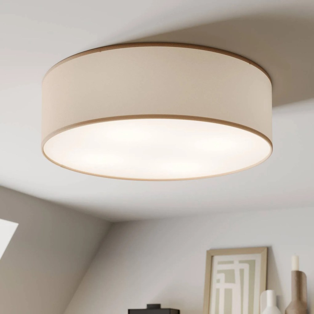 TK Lighting Plafoniera Rondo, beige, metallo, Ø 45 cm, E27