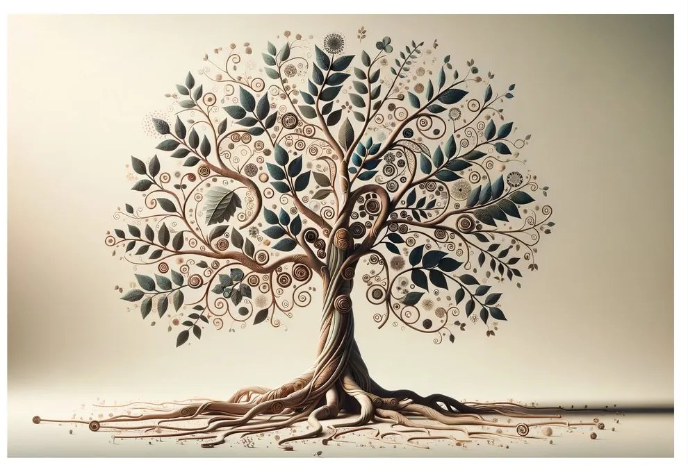 Quadro su tela – Albero della vita con dettagli delicati