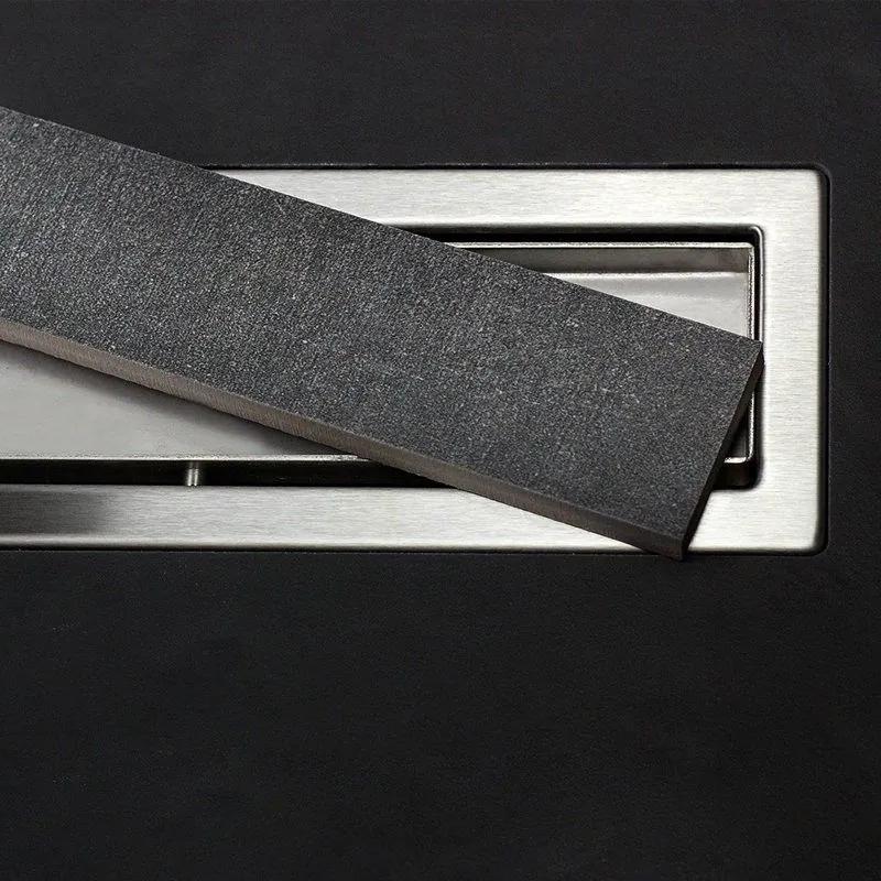 Kamalu - canaletta di scarico doccia 55 cm in acciaio inox con sifone c-550