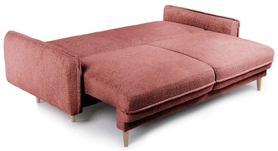 Divano letto rosso in tessuto bouclé 215 cm Patti - Bonami Selection