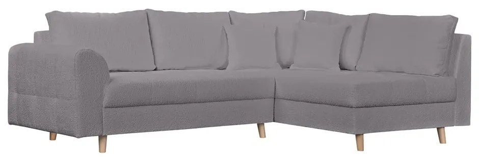 Divano angolare grigio scuro in tessuto bouclé (angolo destro) Ariella - Ropez