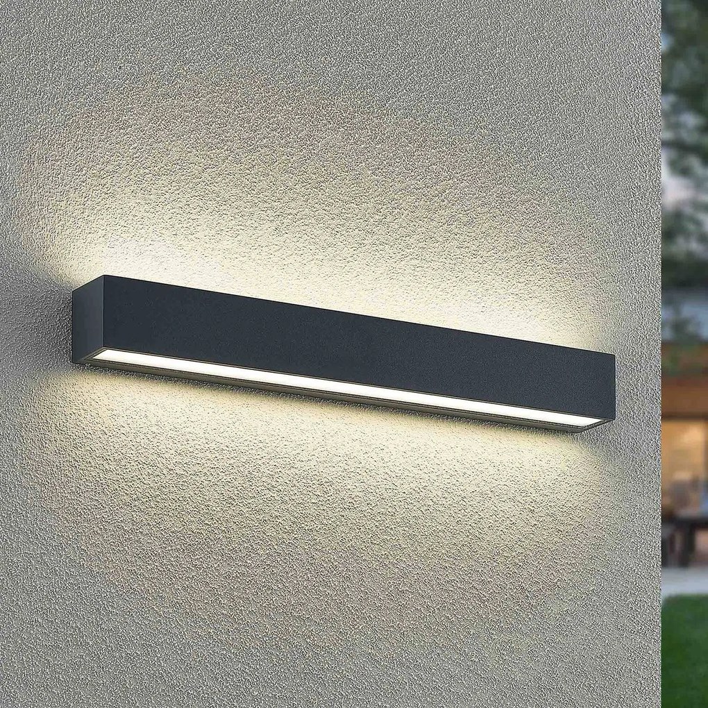 Arcchio Lucande Applique a LED Lengo, 50 cm, antracite, su/giù, CCT