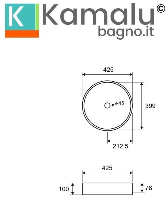 Kamalu - lavabo da appoggio rotondo con finitura terrazzo stracciatella | ktere-430str