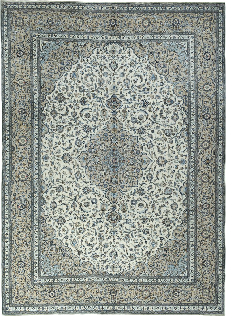 Kashan Tappeto persiano 420x300 Beige (Iran) Annodato A Mano