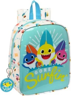 Zaino per Bambini Baby Shark Surfing Azzurro Bianco 22 x 27 x 10 cm