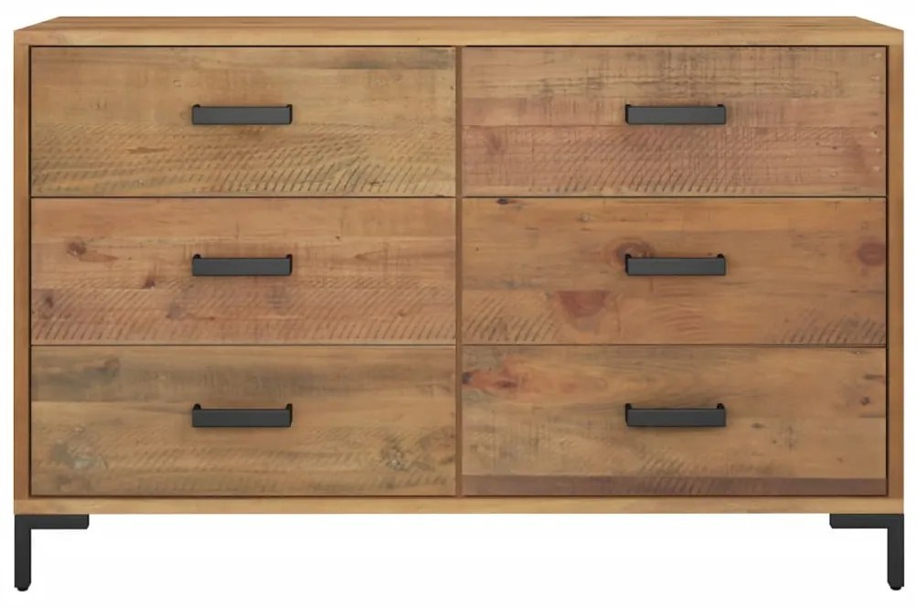 Credenza marrone 110x35x70 cm in legno massello di pino