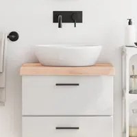 Piano Bagno 60x30x6 cm in Legno Massello Non Trattato 3156007