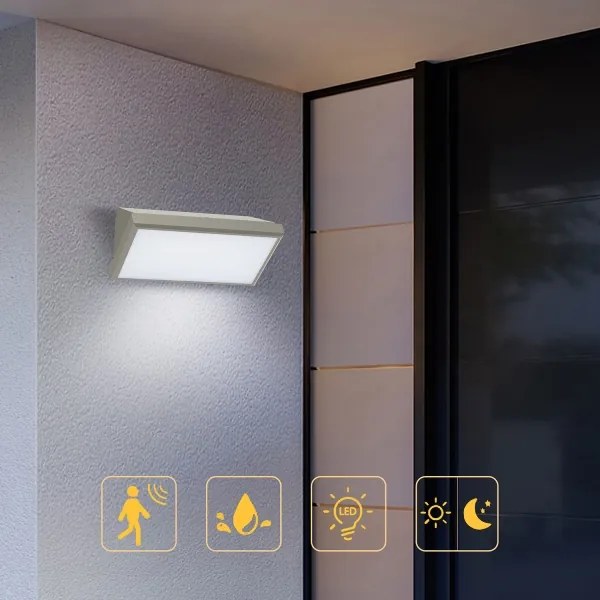 Brilagi-Applique da esterno con sensore TRIANGLE LED/20W/230V grigio IP65