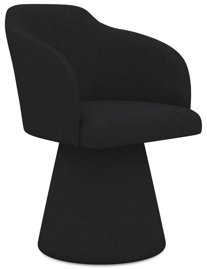 Sedia da pranzo nera in imbottito Kanoa – Makamii