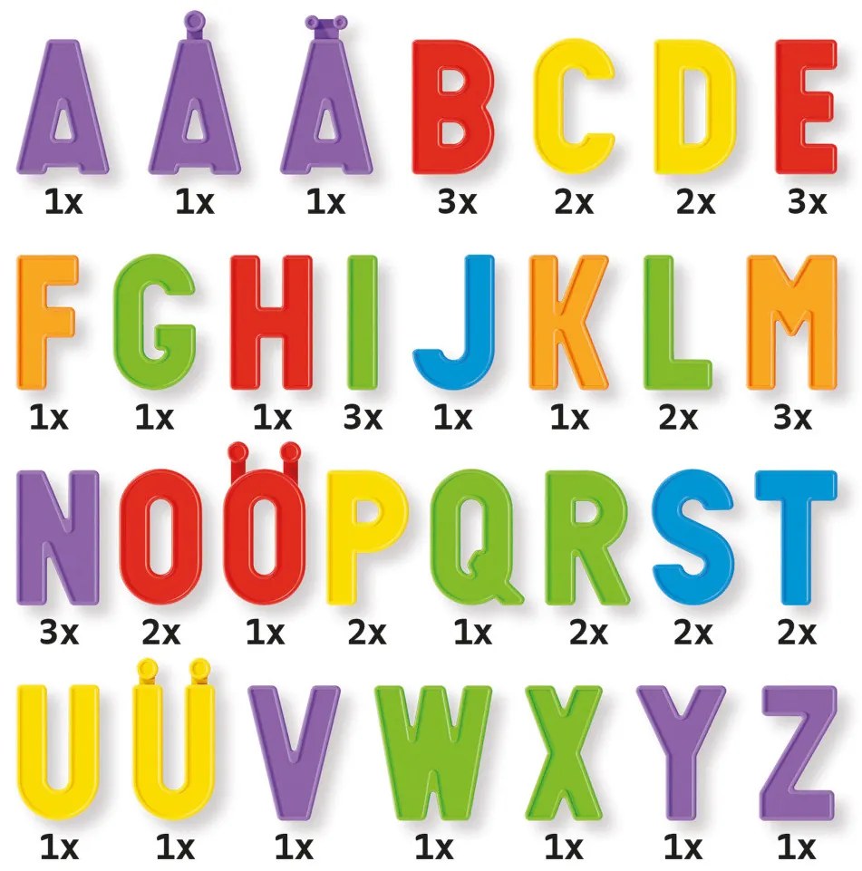 Magnetino Letters Starter Set - Lavagna con lettere magnetiche - 48 magneti