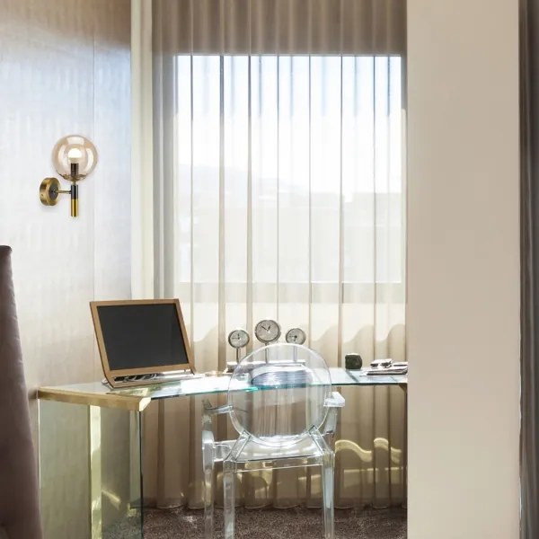 Applique ROLLO 1xE14/5W/230V oro/fumé beige